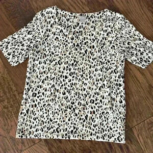 Chicos gold and black animal print shirt